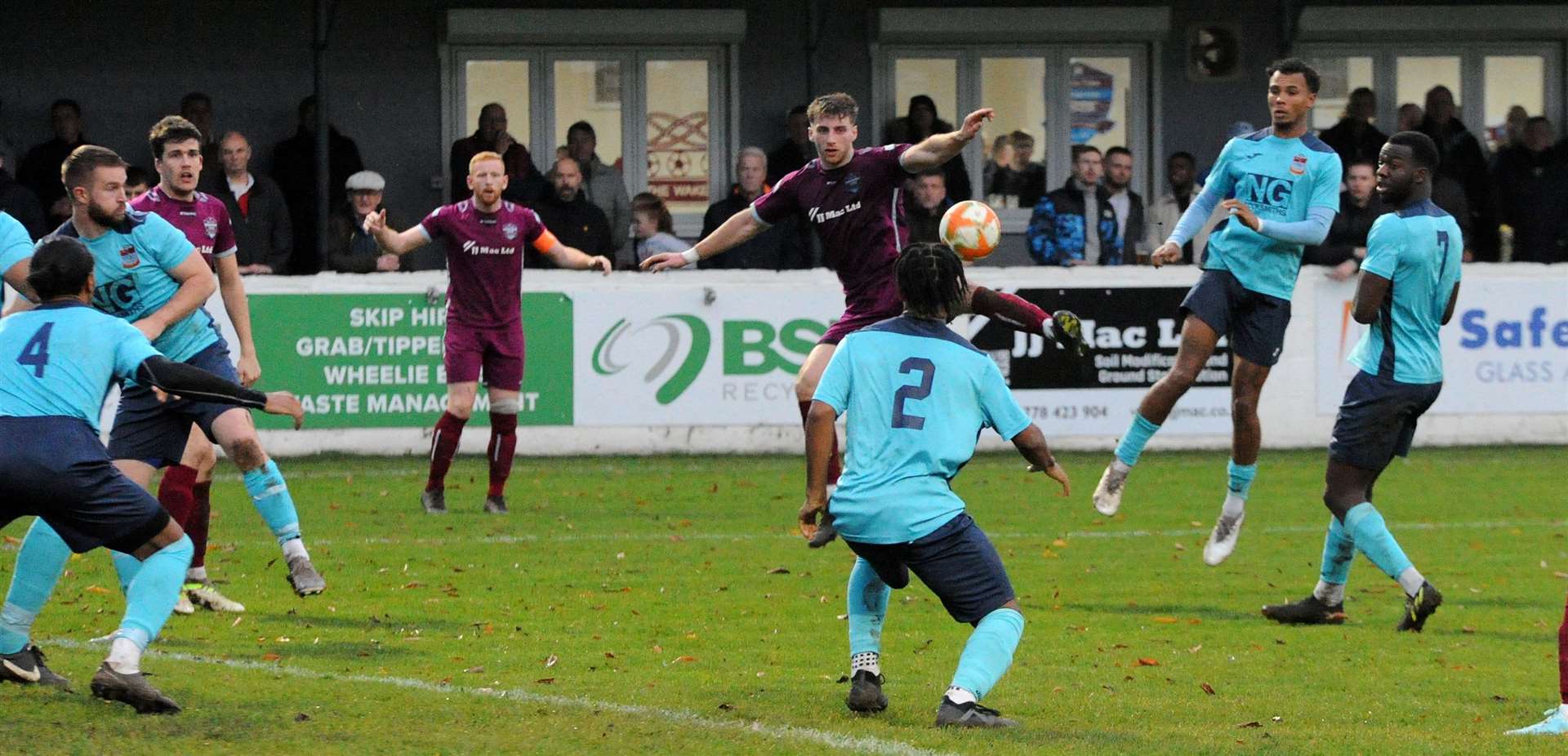 Action from Bourne Town's victory over Radford. Photo: Chris Lowndes
