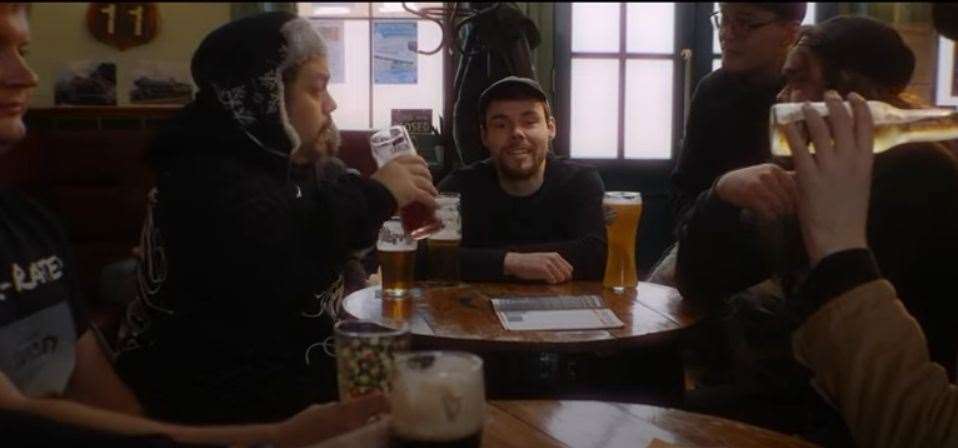 A scene from when the band filmed 'Taking My Time' in The Whistle Stop Inn in Grantham. Photo: The Collective Band/YouTube