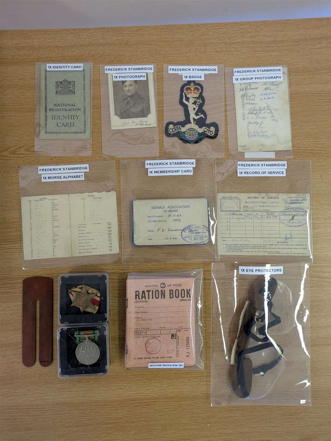 The contents of the Second World War box.