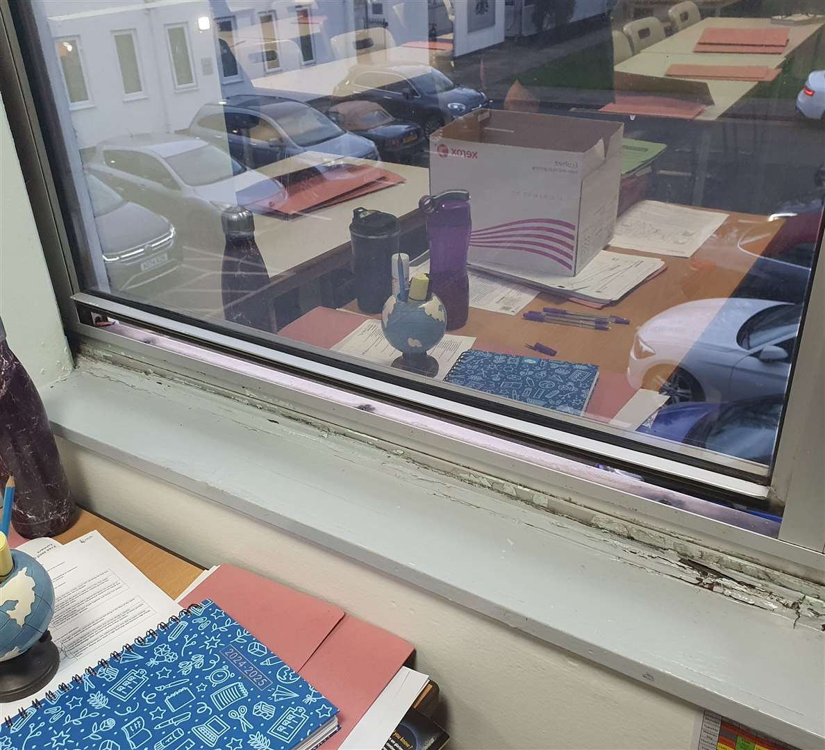 A window sill in a classroom. DEC 2024