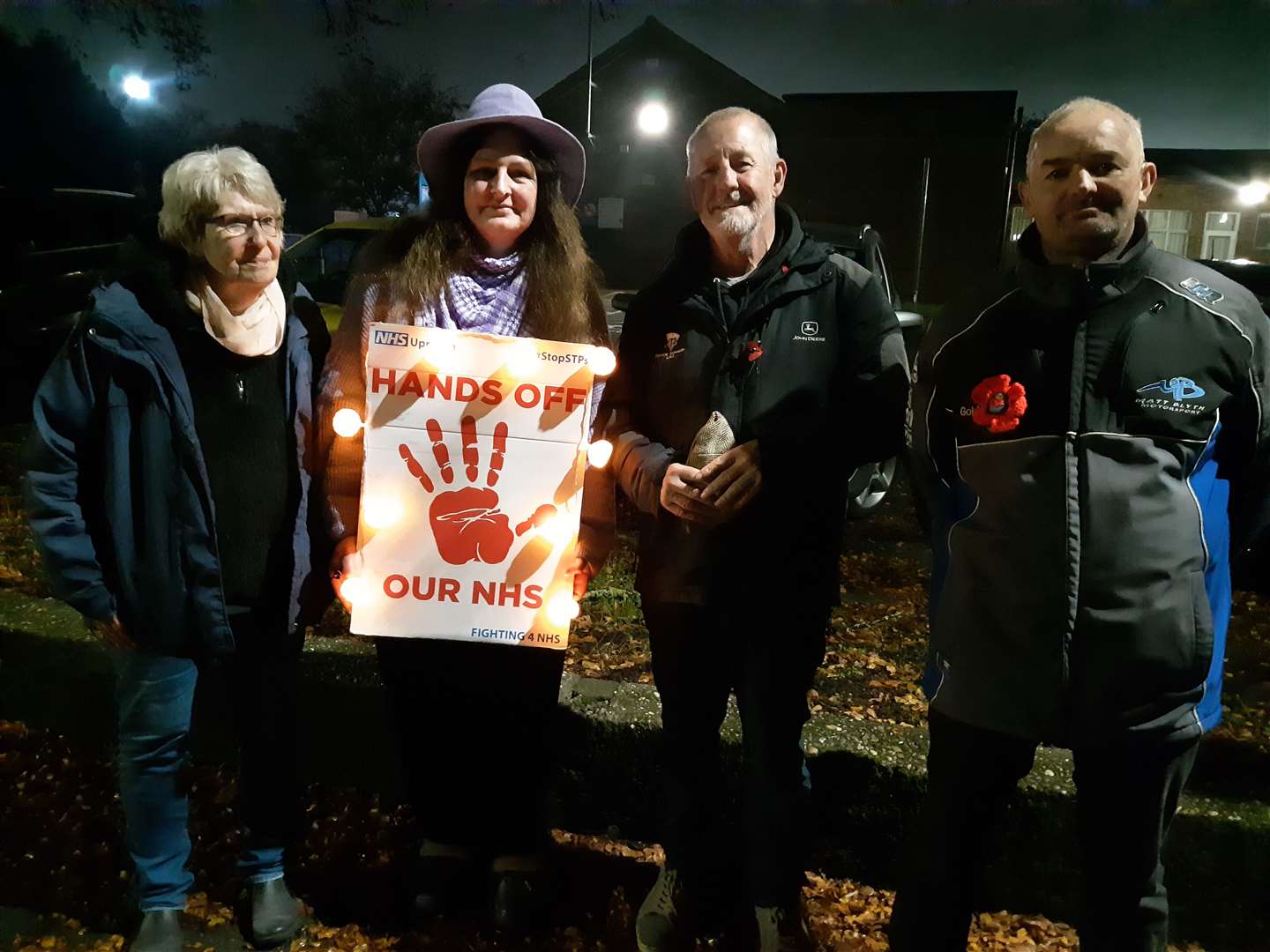 Campaigners at the Grantham Hospital vigil.