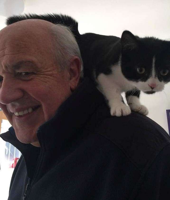 Eddie with a kitten