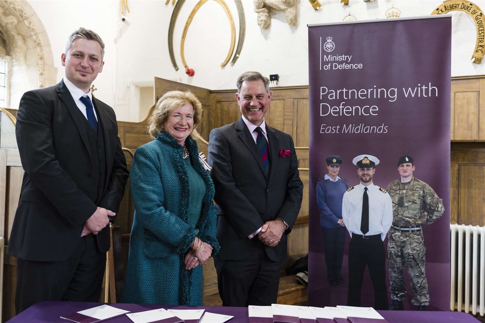 Lord Lieutenant of Rutland Dr Sarah Furness with Fred Hopkins and Bruce Spencer. Photo: Elli Dean