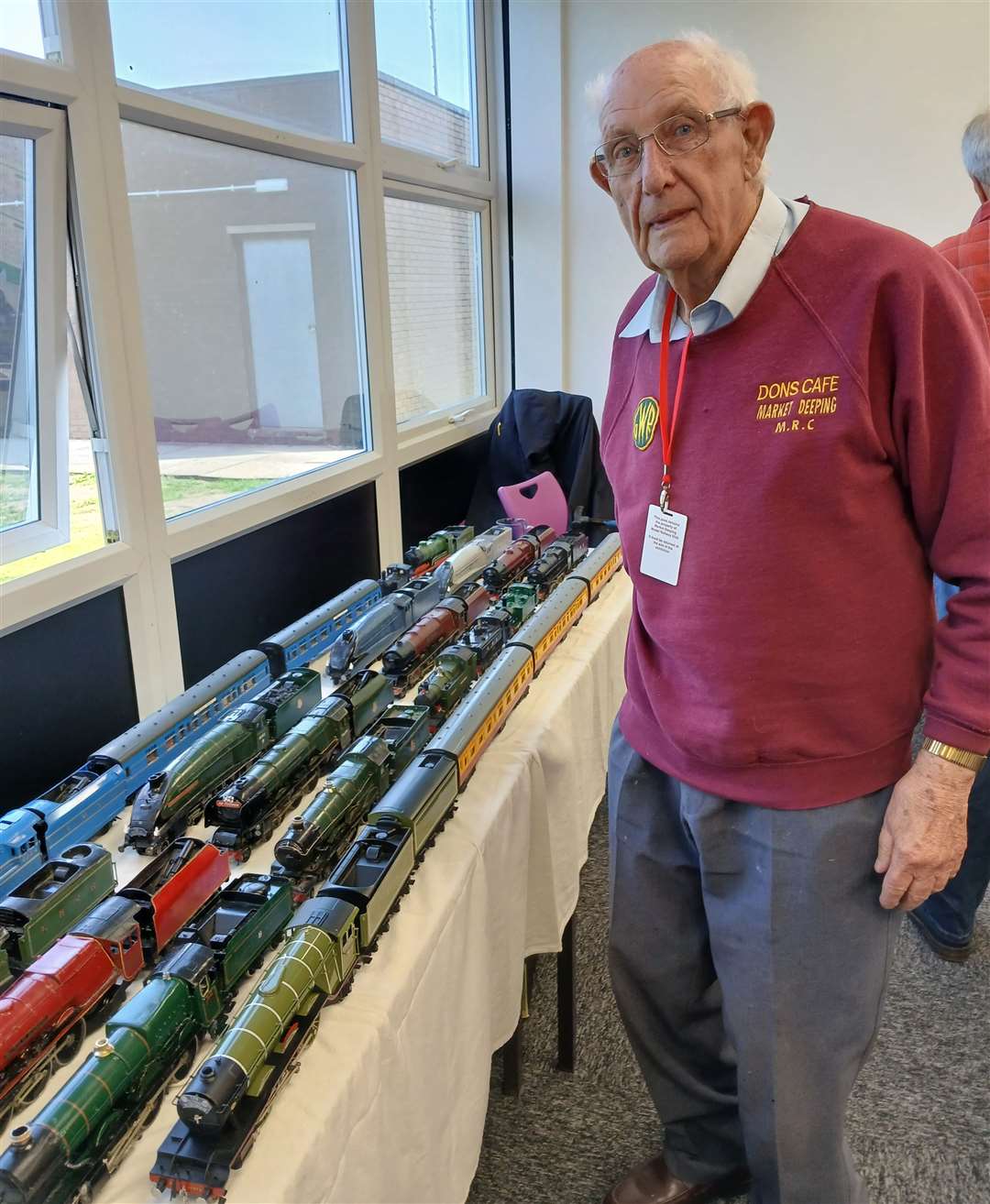Founder member of Market Deeping Model Railway Club Don Day with some of the models he has made