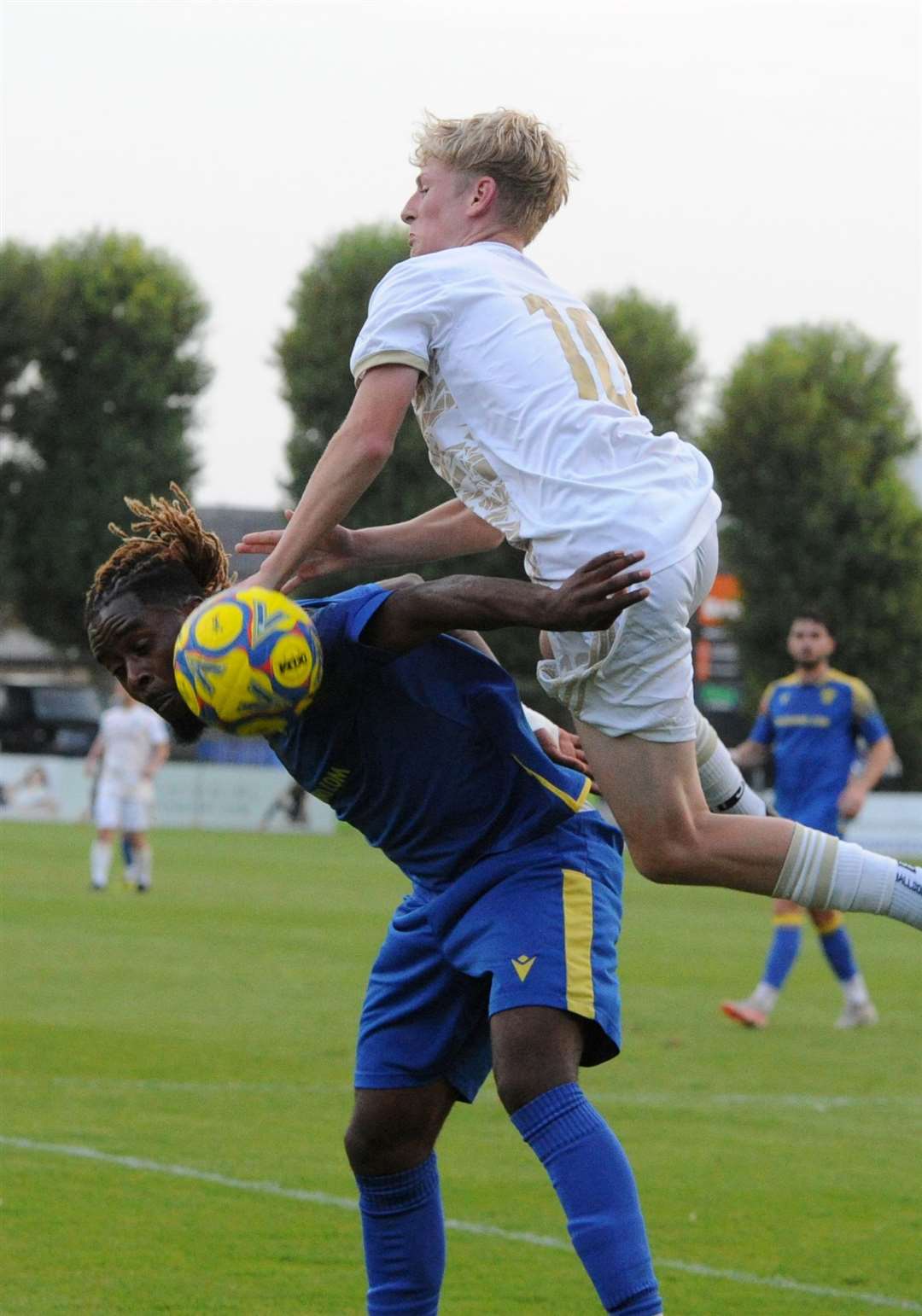 Action from Spalding's victory over Macclesfield. Photo: Chris Lowndes