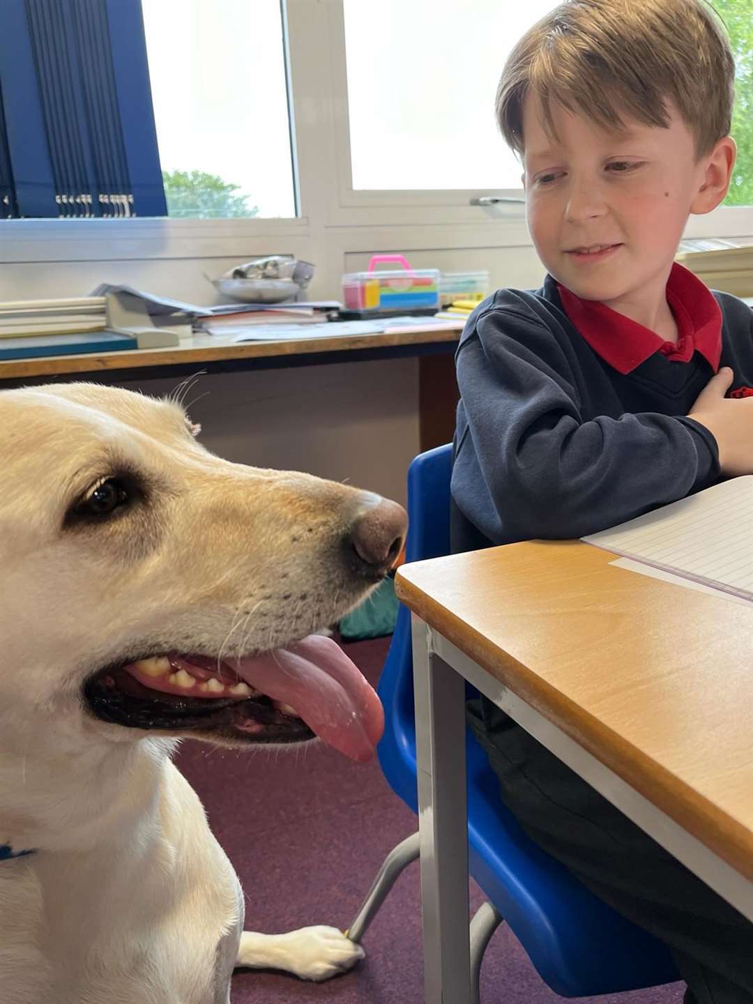 Jim joins pupils in their classrooms