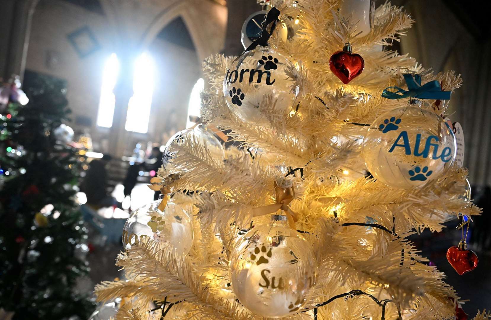 Visitors enjoying the St Wulfram's Christmas Tree Festival and skating rink.