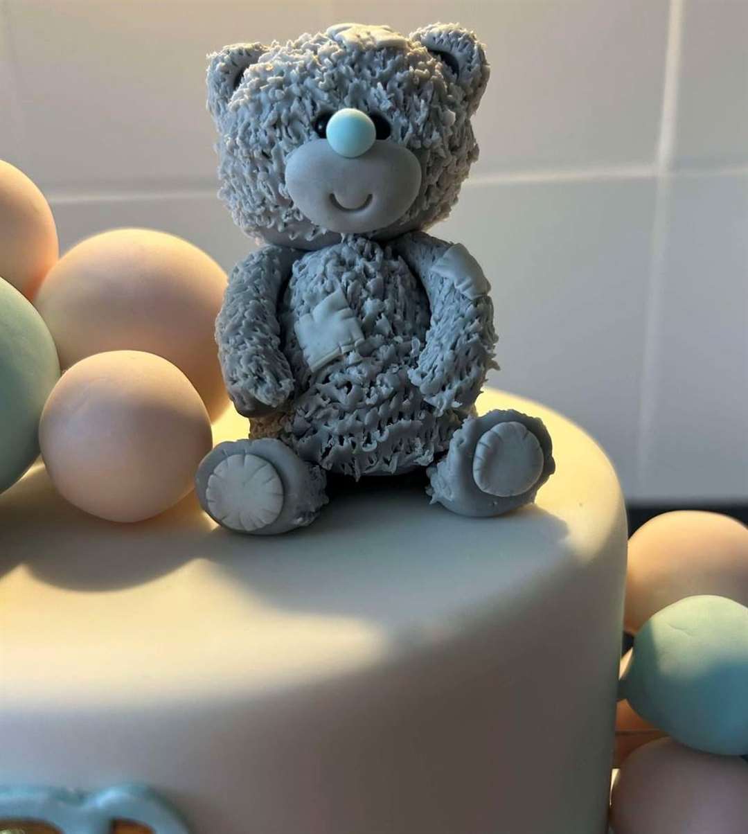 A teddy decoration