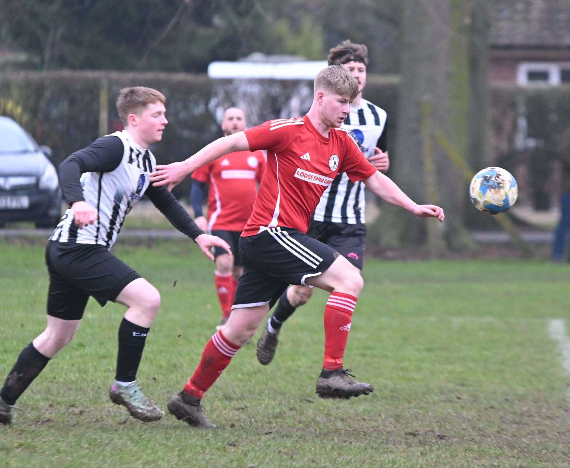 Football action from Long Sutton v South Lincs Swifts