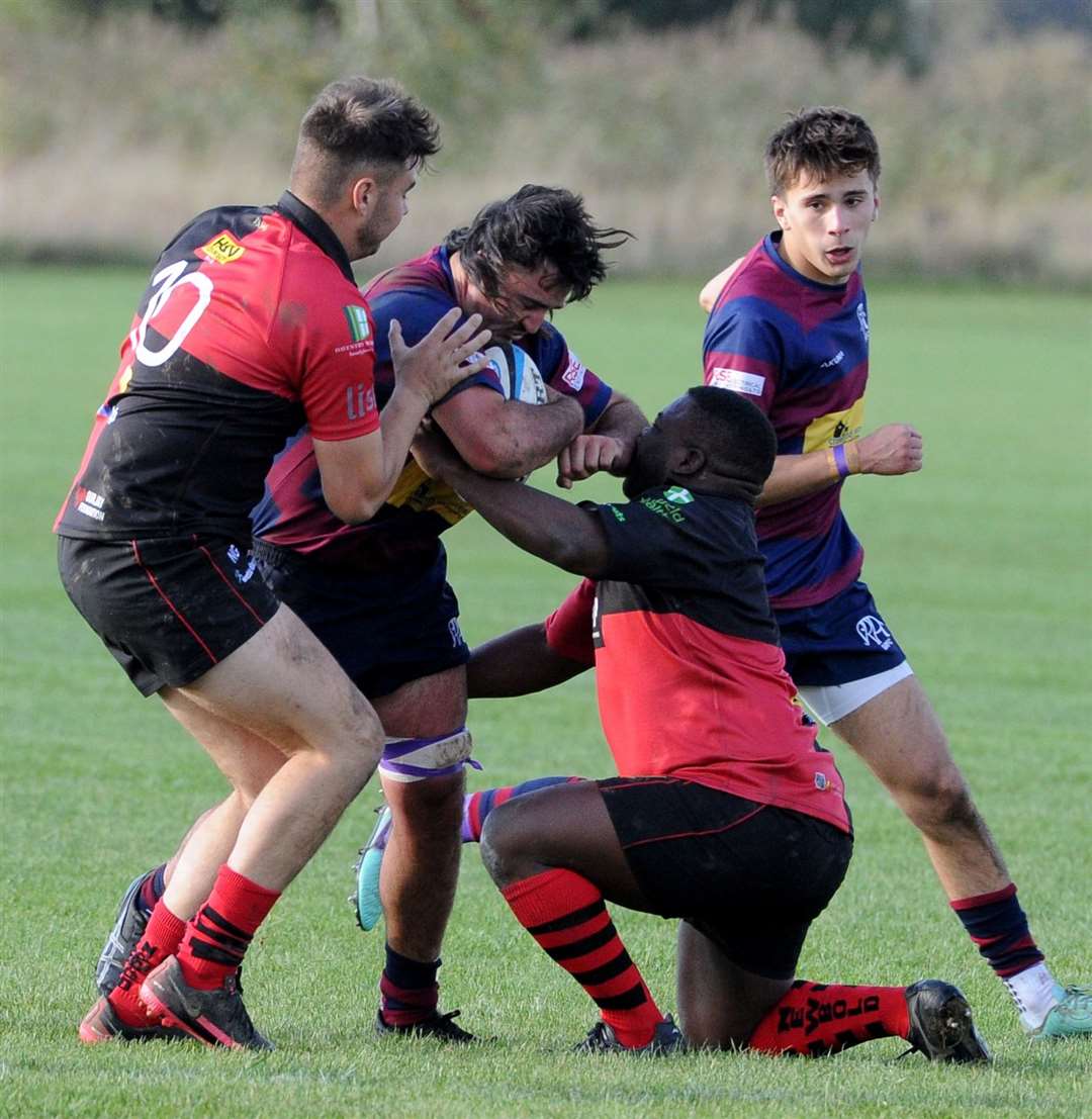 Action from Spalding's home victory over Newbold-on-Avon on Saturday. Photo: Chris Lowndes