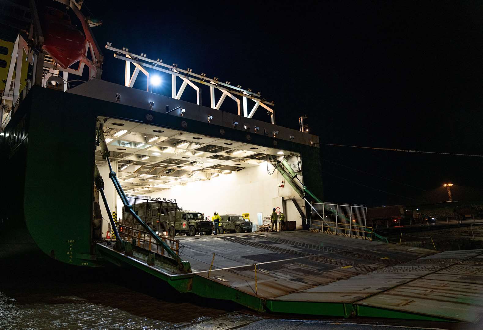 Combat vehicles land at Emden Port in Germany