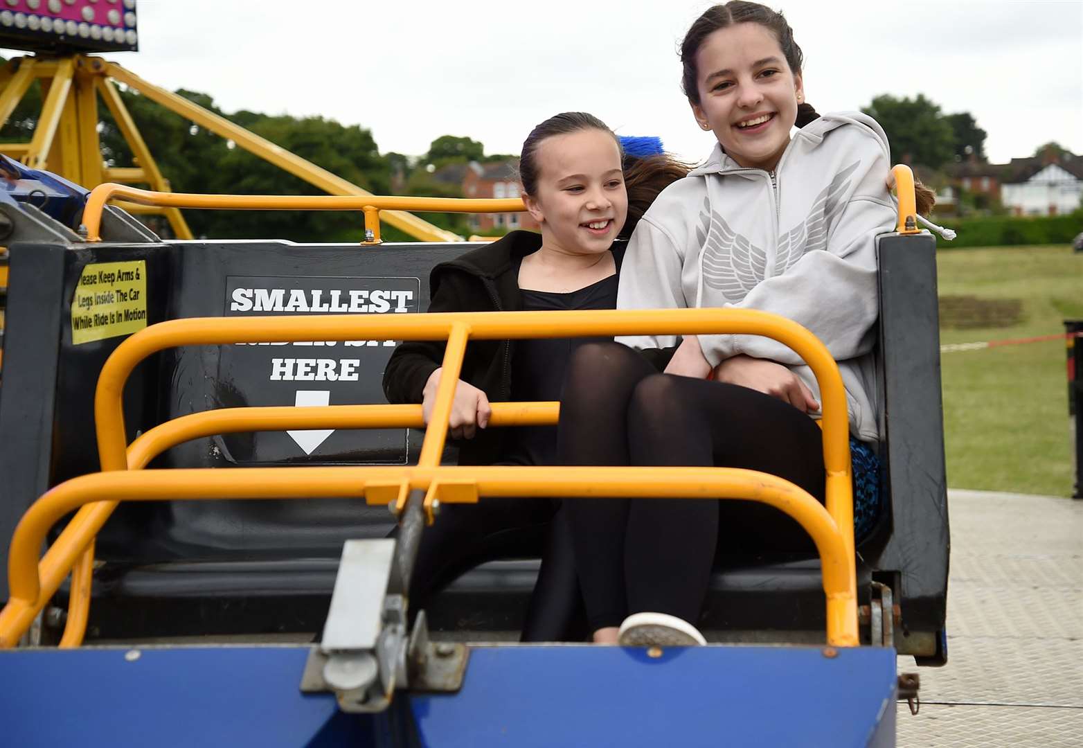 All smiles on the fairground rides.