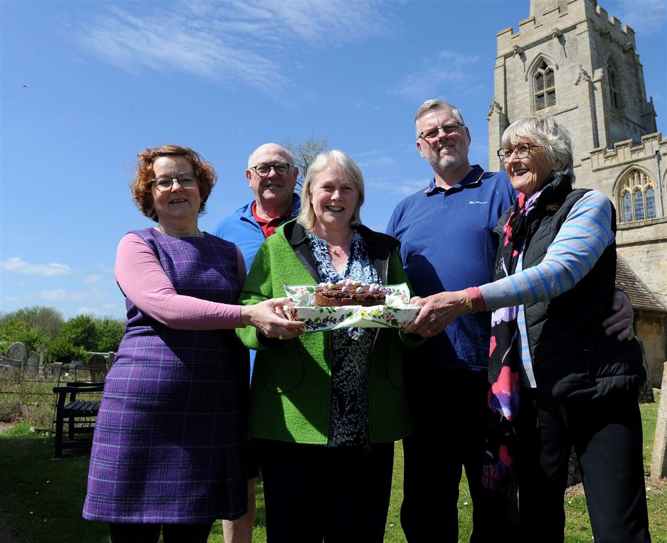 Miranda Girdlestone, Anthony Wood, Elizabeth Stott, Peter Stott and Jane Iszatt at Quadring Church's Easter events PHOTO: CHRIS LOWNDES