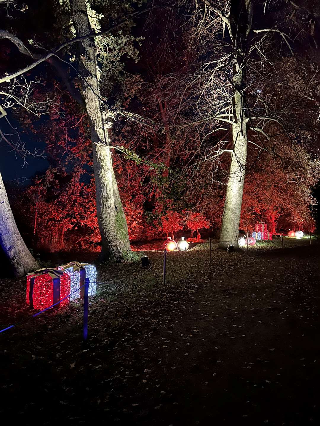 Presents lined the trail