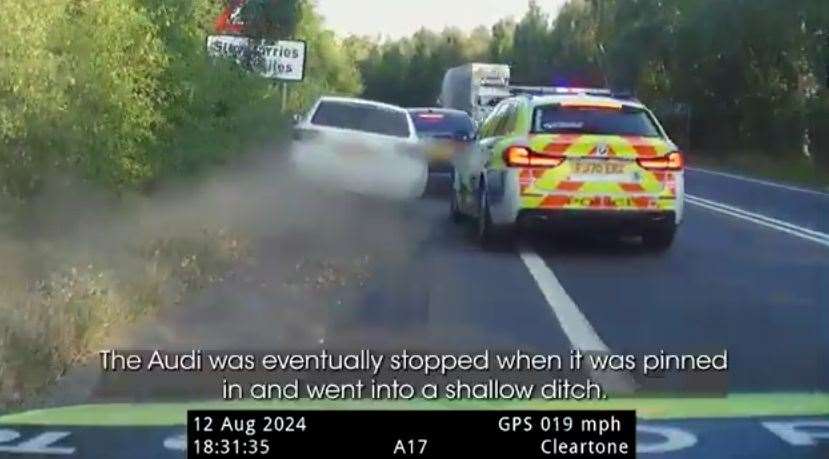 Dramatic footage shows skilful police work to stop dangerous driver