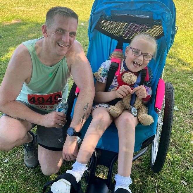 Jason Wright, pictured with his daughter, Olivia, will officially open PureGym Stamford