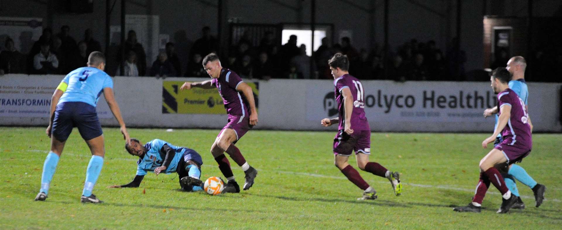 Action from Bourne Town's victory over Radford. Photo: Chris Lowndes