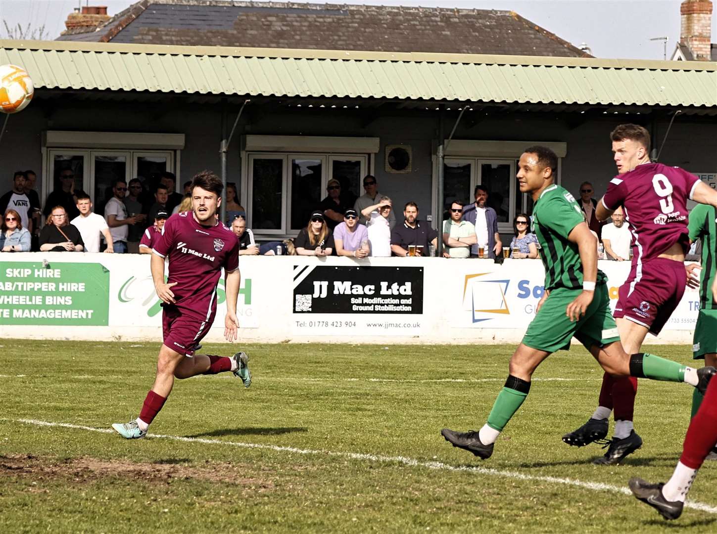 James Hill-Seekings heads home the winning goal. Photo: Dave Mears