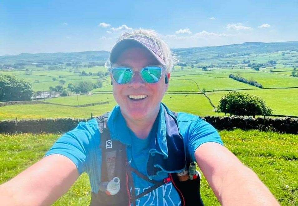 Steve Gabbutt enjoying the views during the Leaden Boot Challenge.