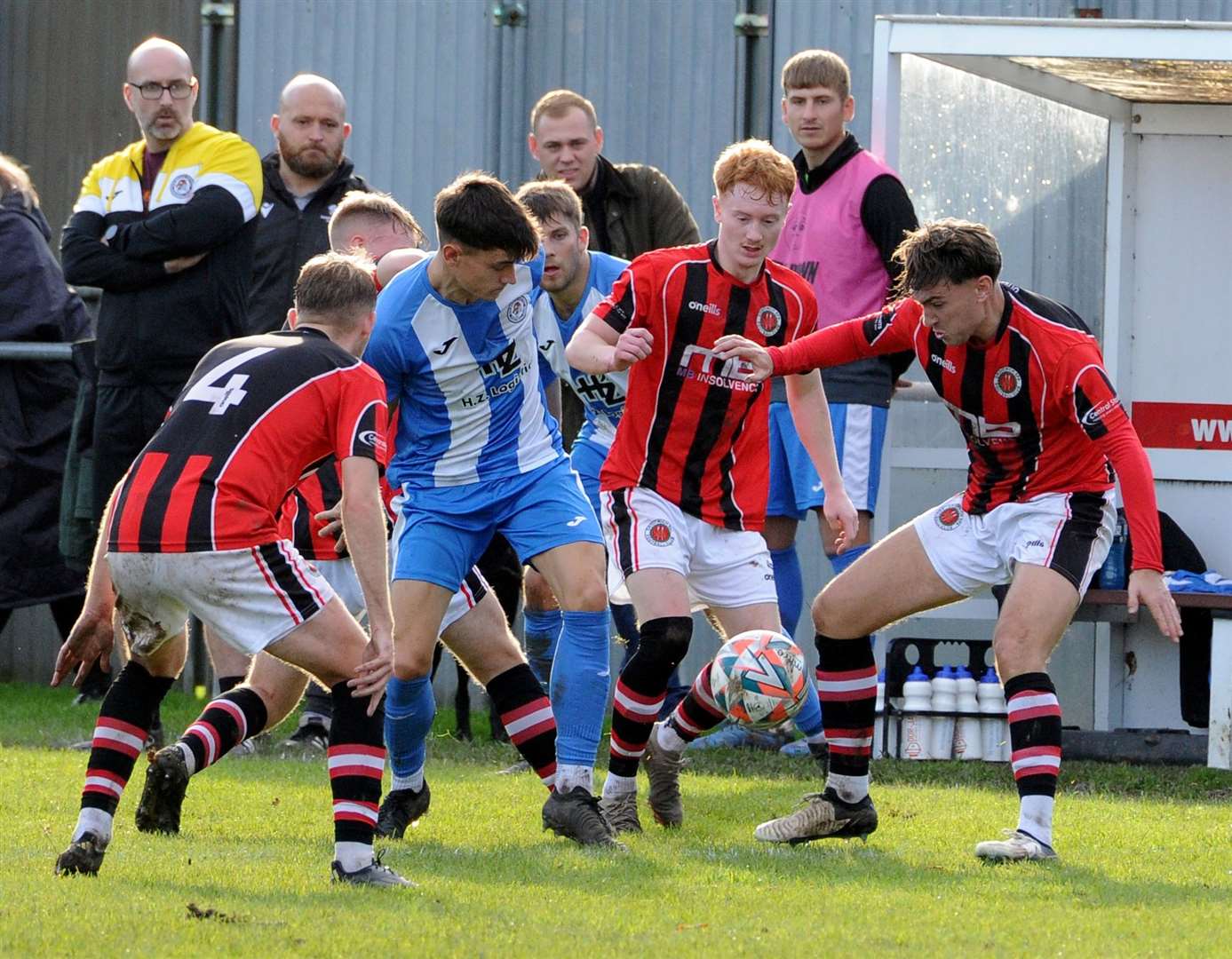FA Vase action from Holbeach's home defeat to Droitwich Spa. Photo: Chris Lowndes