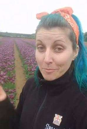 Creative lead Laura Hudson is picking fresh tulips ahead of this year's Spalding Flower Parade. PHOTO: SUBMITTED