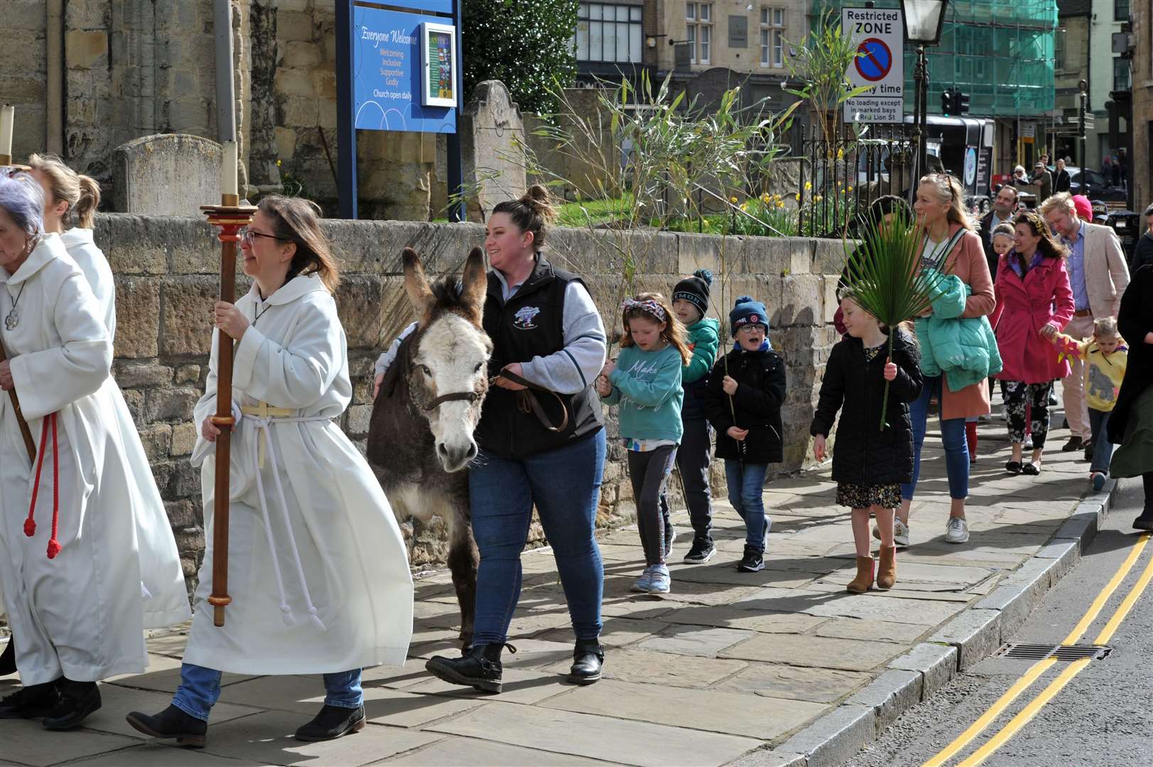 The Palm Sunday procession through Stamford