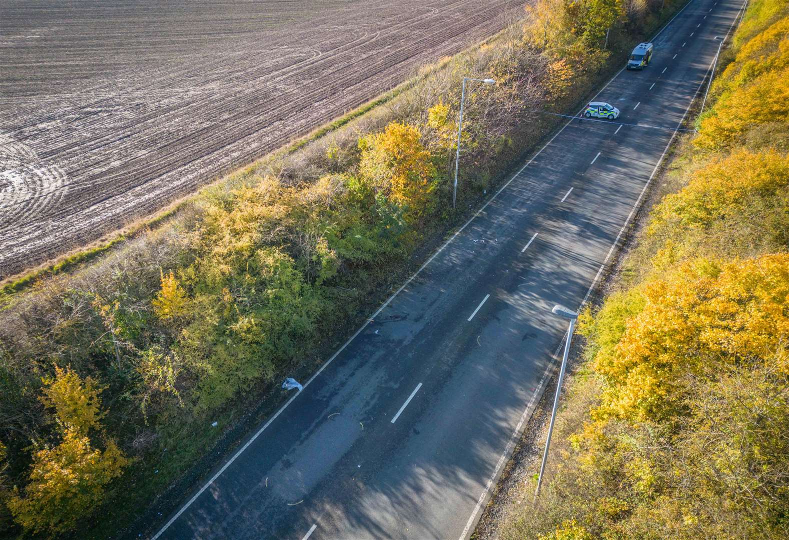 The A52 where the police incident occurred. Photo taken November 10, 2023. Image: Tom Maddick / SWNS.
