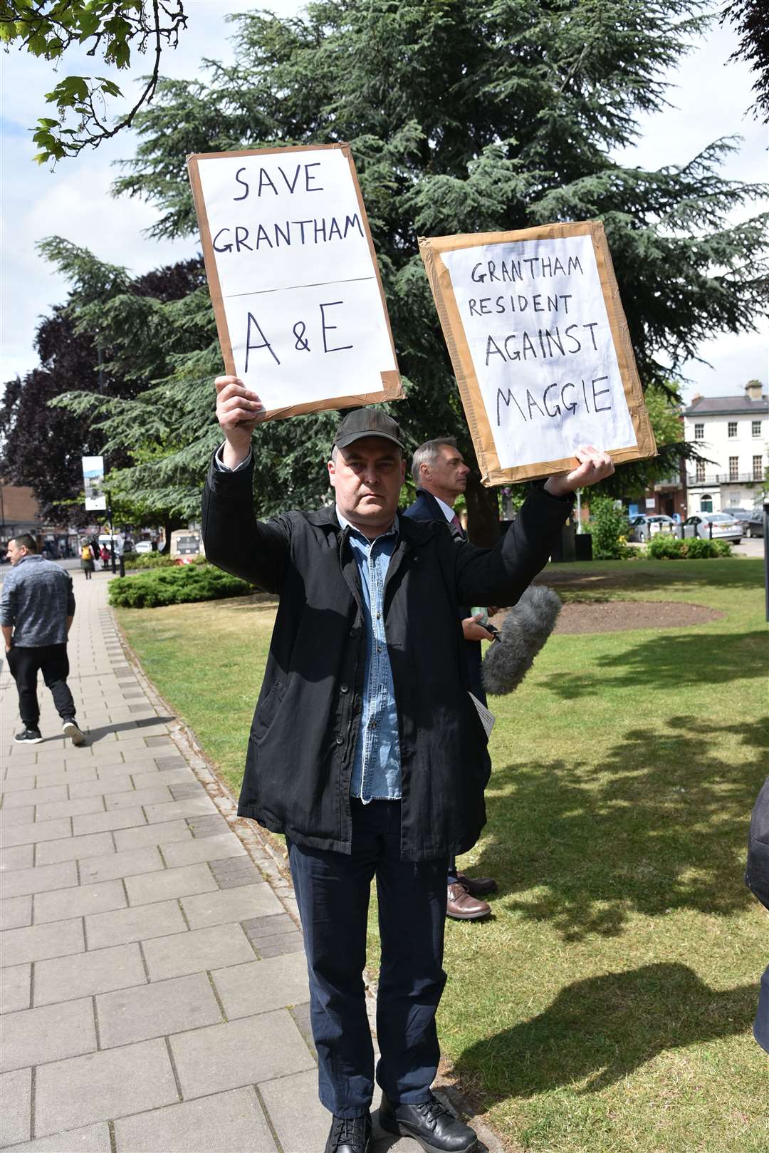 John Morgan protesting the statue. (57033136)