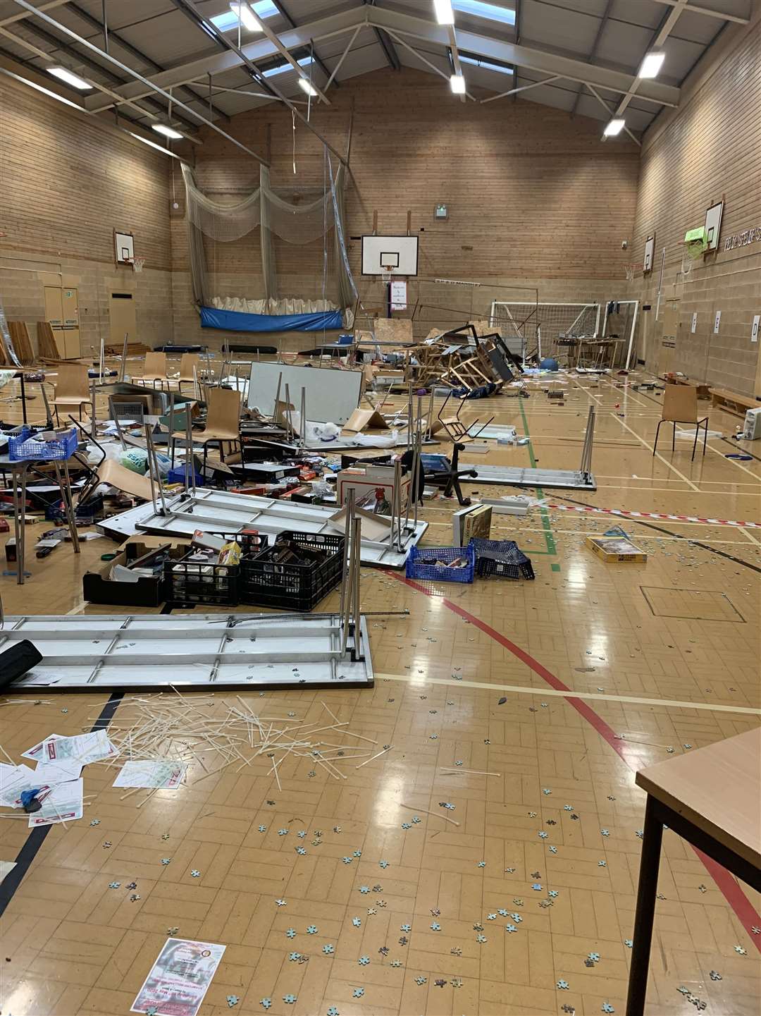 Destruction in the school hall (10581564)