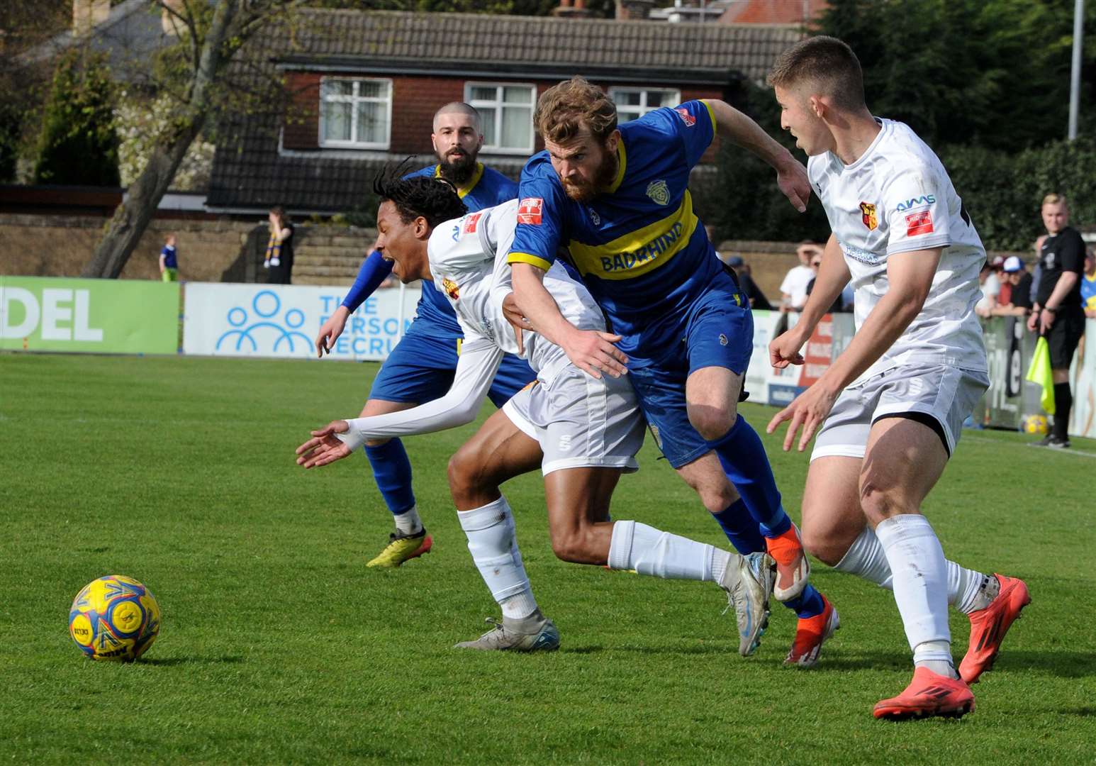 Action from Spalding United's goalless draw with Alvechurch. Photo: Chris Lowndes