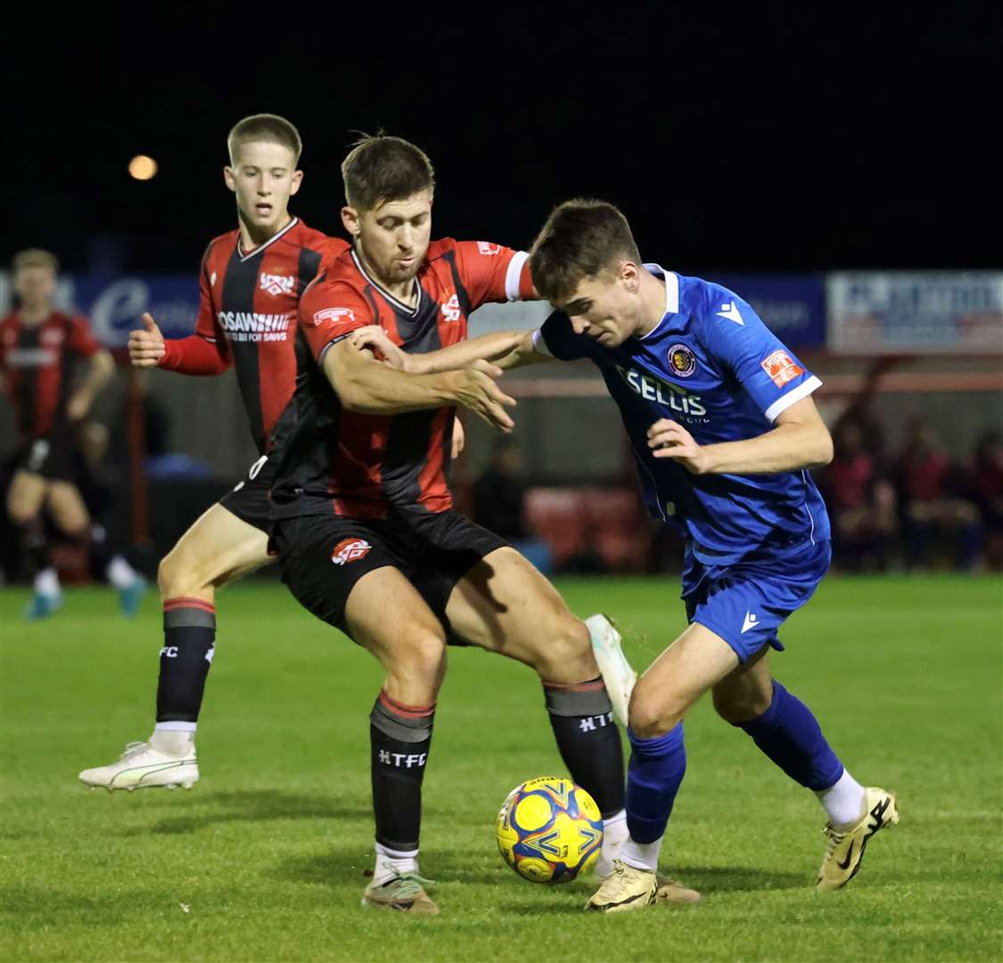 Action from Stamford's midweek defeat at Kettering Town. Photo: Rob O'Brien