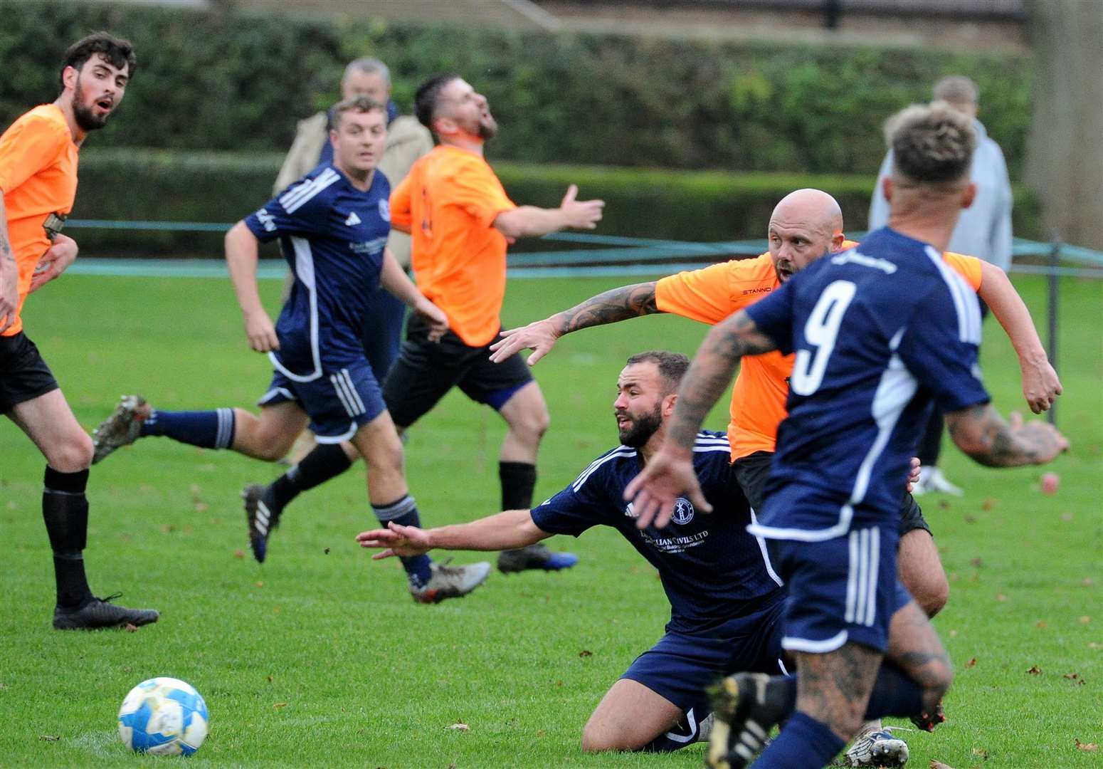 Lincolnshire Junior Cup action from Moulton Harrox's victory over Scotter United. Photo: Chris Lowndes