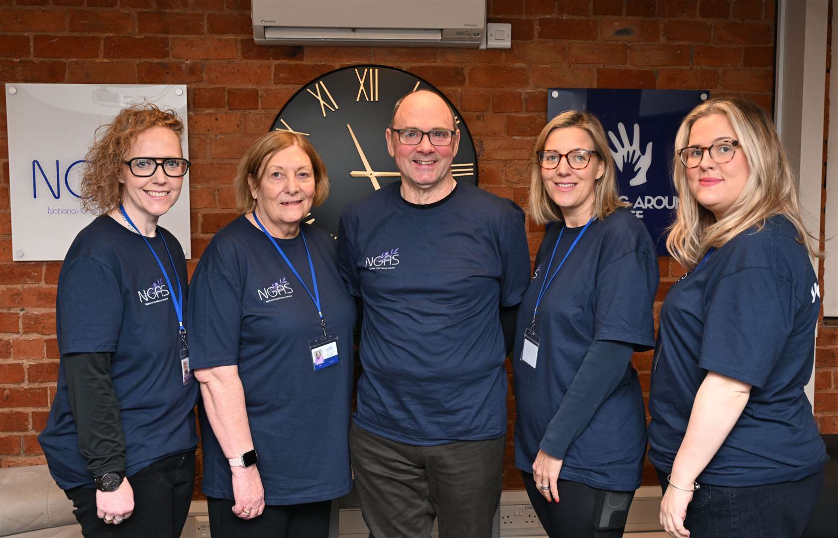 National Grief Advice Service offices opening at Wharf Road, Grantham. Volunteers Jo White, Jess Evans, David Shenton, Sarah Robson and Holly May Dowdles.