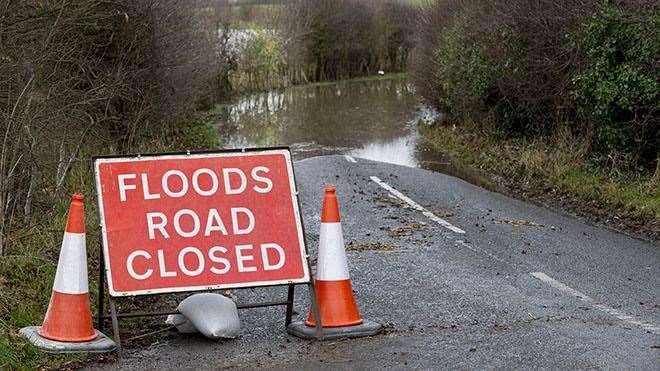 The A6003 at Manton has been closed due to flooding