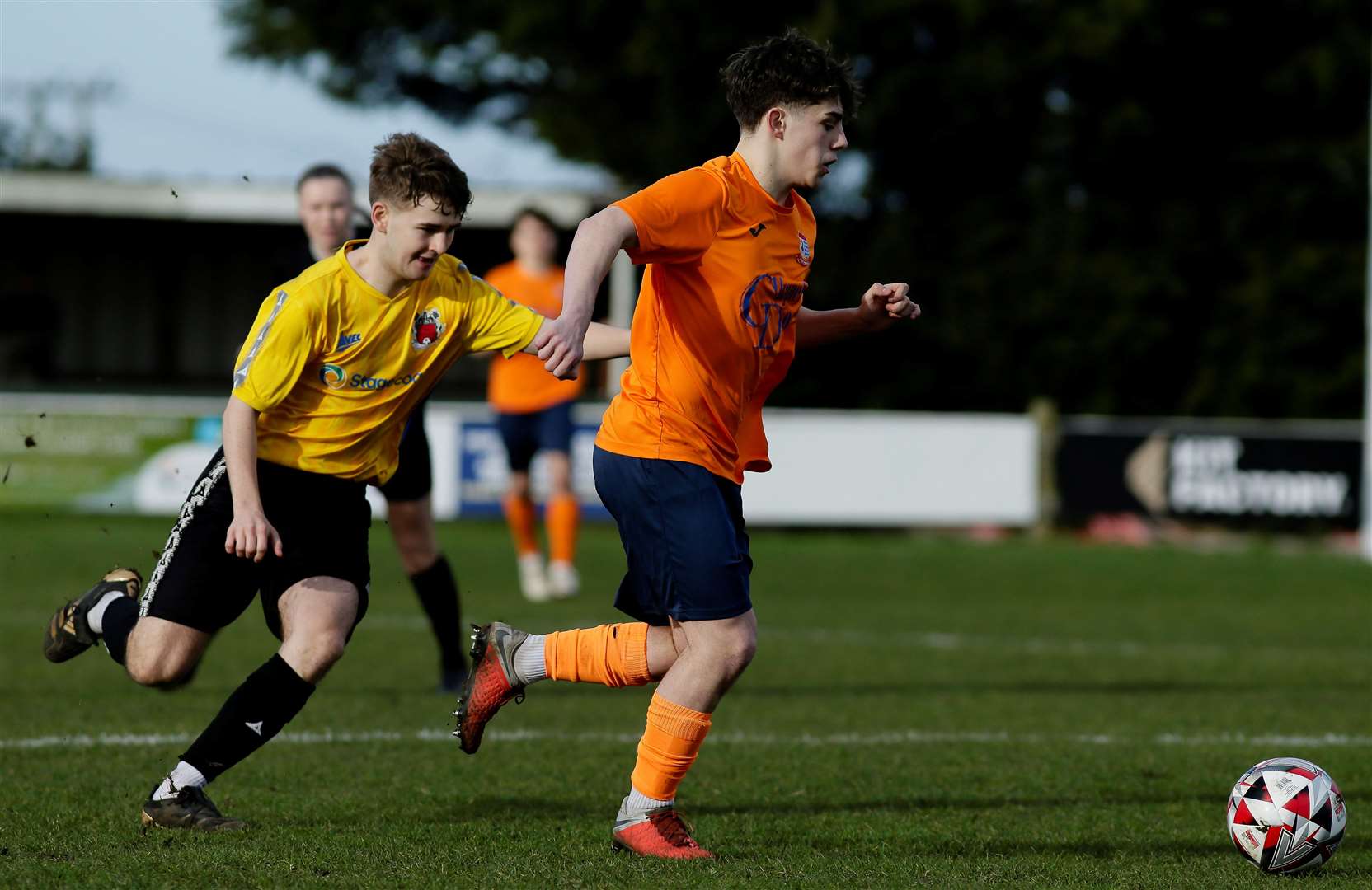 Football action from Diss Town v Pinchbeck United in the Thurlow Nunn League First Division North. Picture: Mark Bullimore Photography 2025