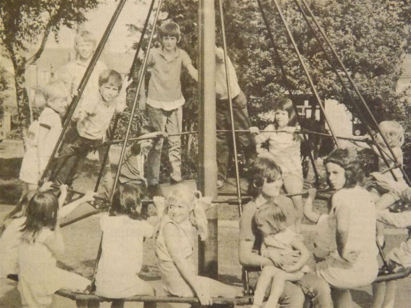 50 years ago: September 8, 1972 – Children crowd on to a swing at Stamford Recreation Ground... but sometimes they can't get near because of teenage bullies