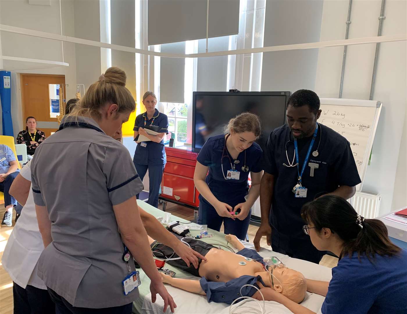 Students undergoing paediatrics training.