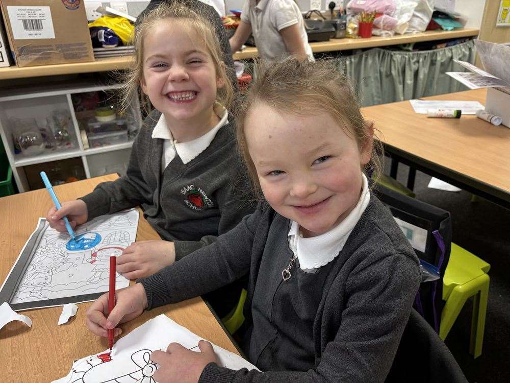 Happy pupils at Isaac Newton Primary School following its latest Ofsted inspection