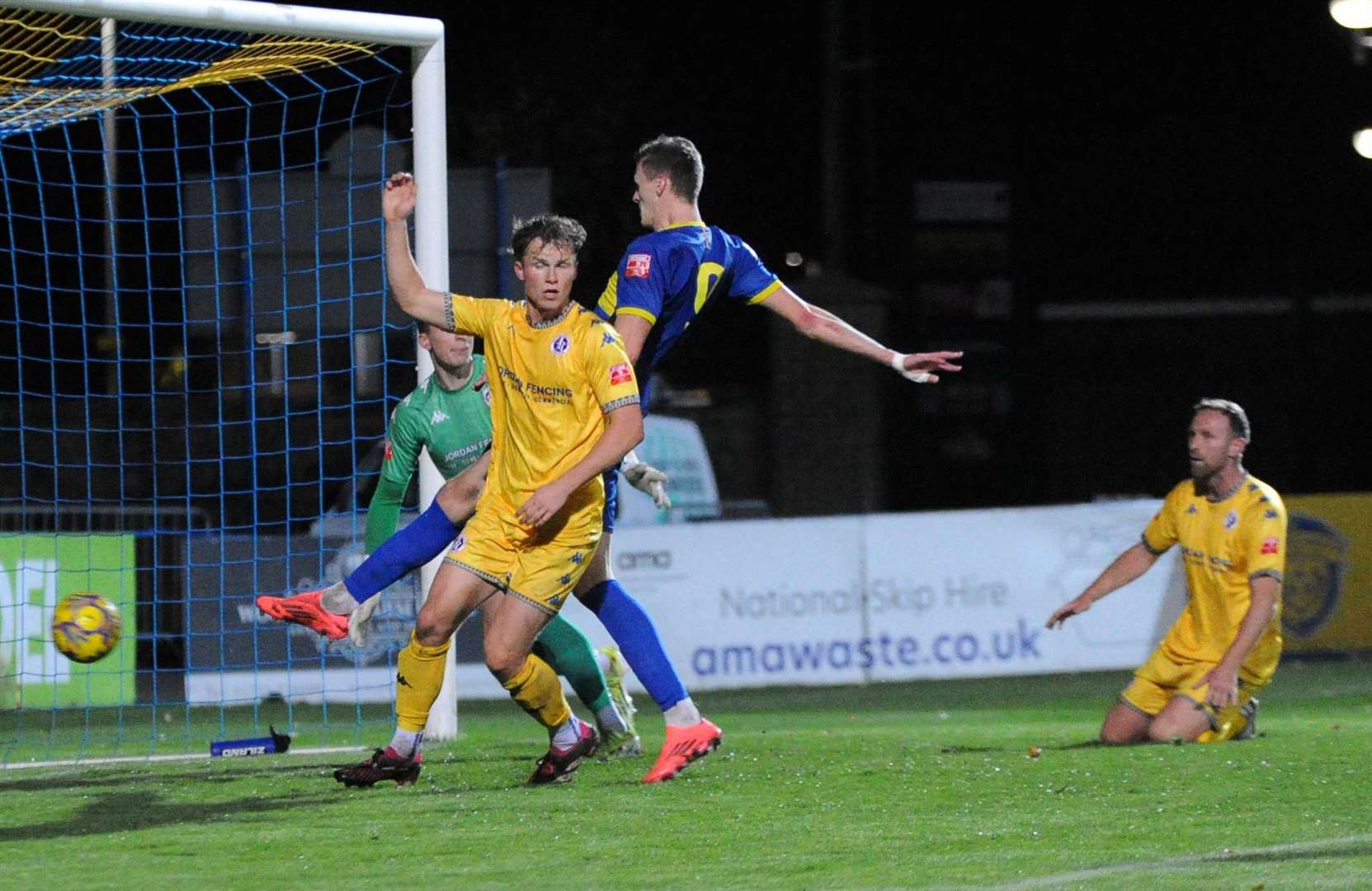 Action from Spalding's home defeat to Leiston. Photo: Chris Lowndes