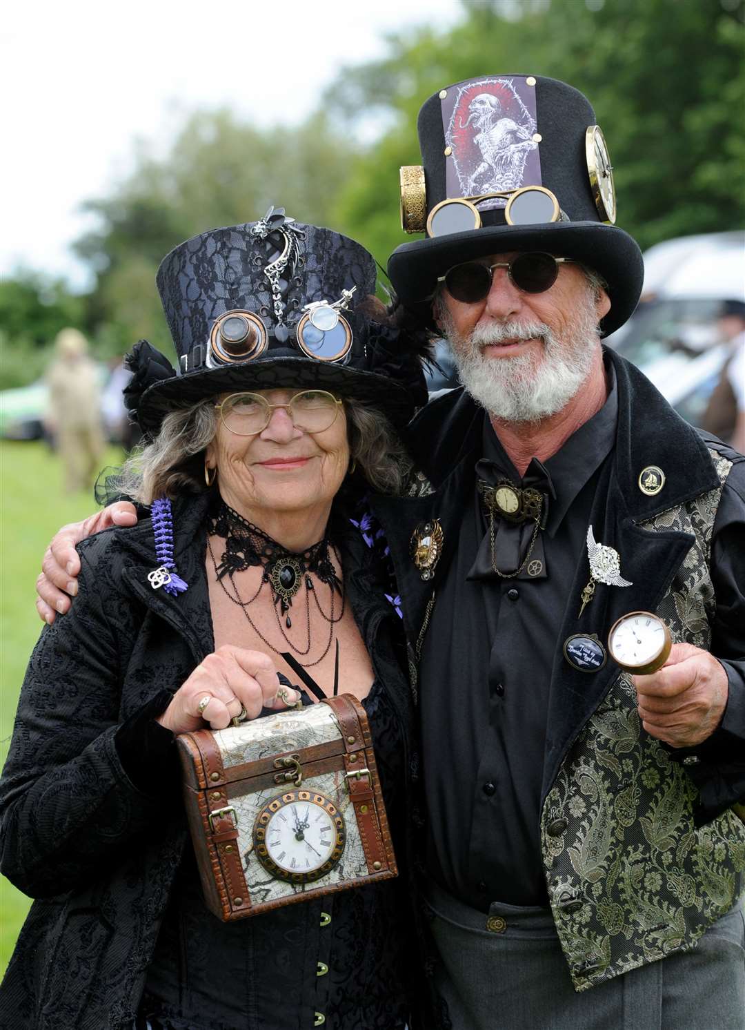 Carolyn and David Gentle in their Steampunk attire