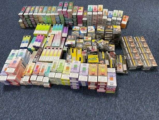 Illegal cigarettes and vapes were seize by police