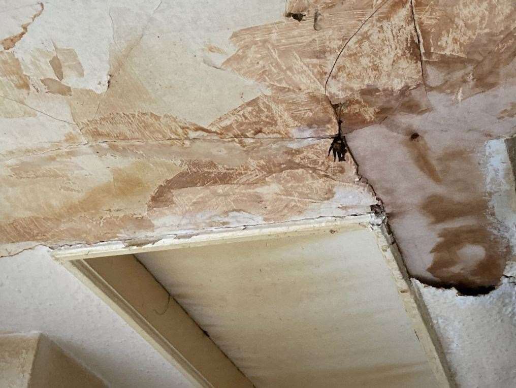 The ceiling of one of the homes