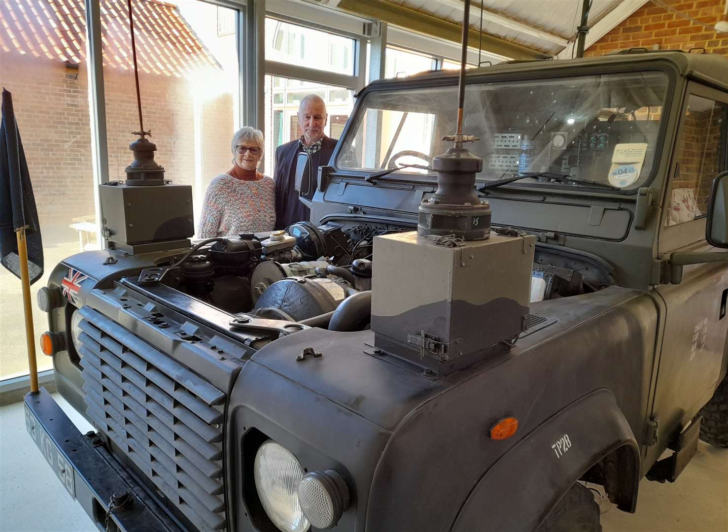 Rosemary Hourihane & Trevor Cass with their 1980s military Land Rover - copyright Kate Chapman
