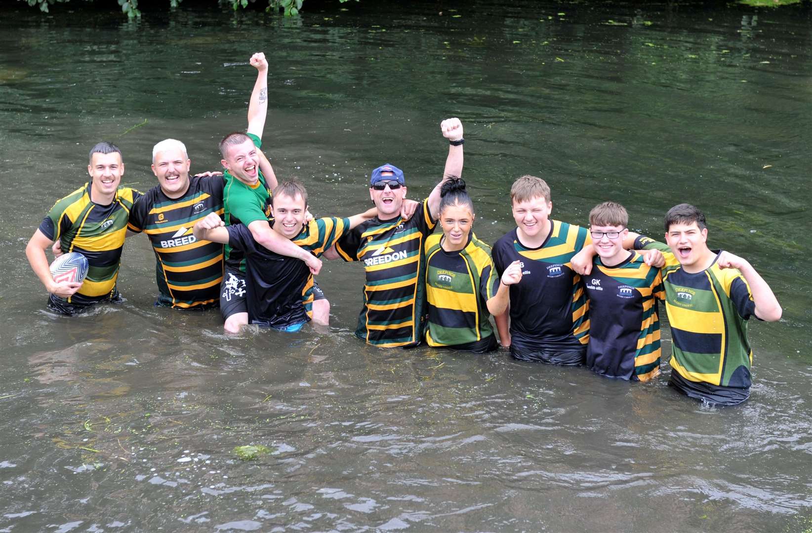 Members of Deepings Rugby Club helped out in the river. Photo: Chris Lowndes