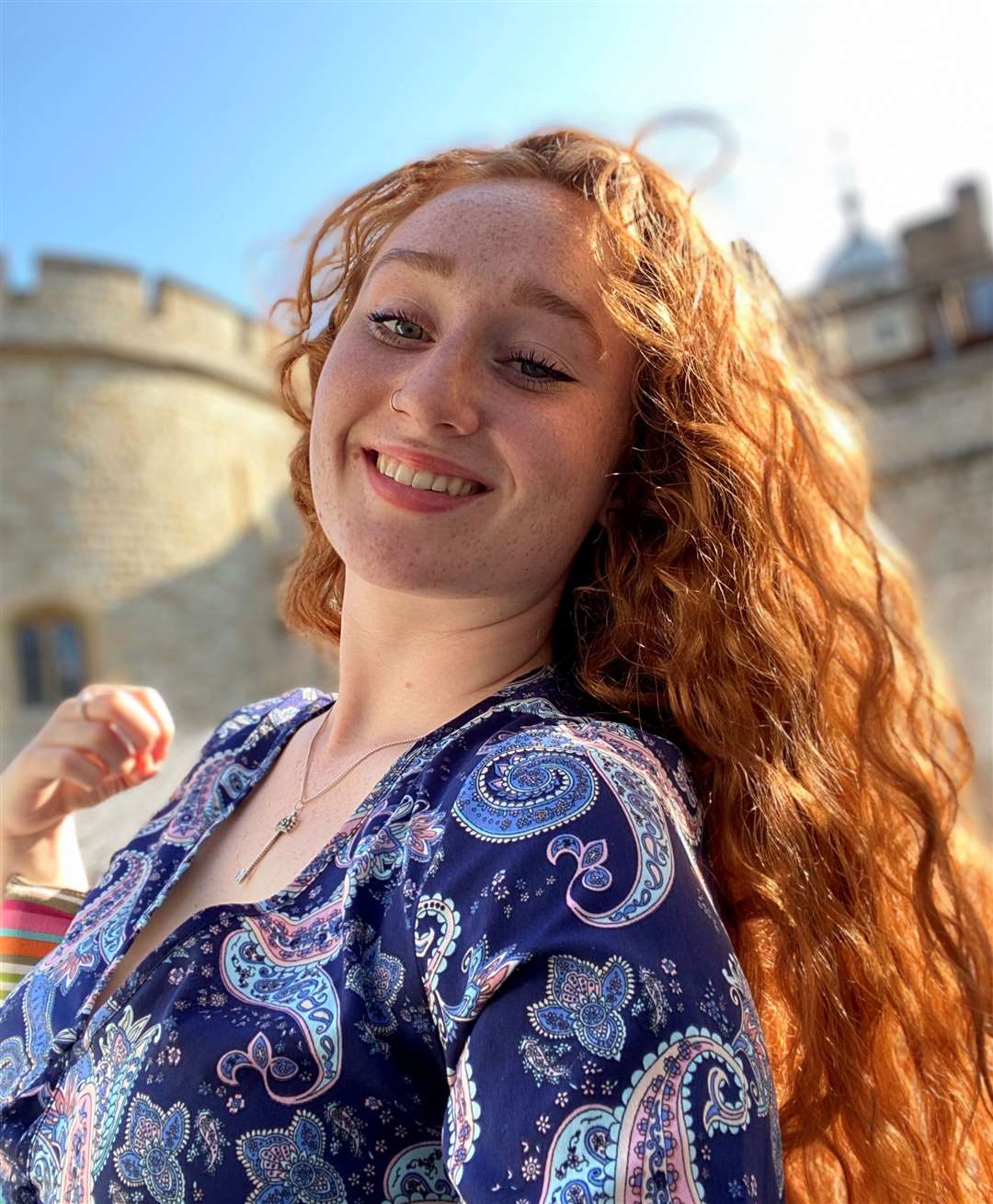 Megan Clawson at the Tower of London, where she called home