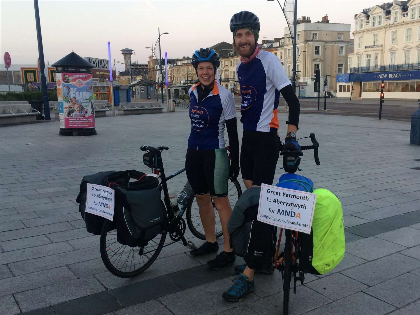 Olivia Achurch and Matthew Knight take on a charity bike ride from Great Yarmouth to Aberystwyth (3987163)