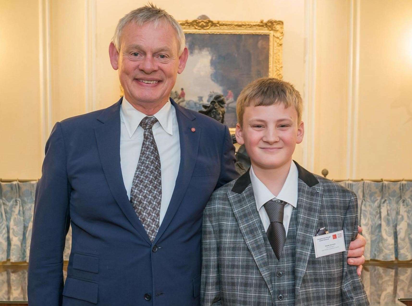 Actor, Martin Clunes, with Charlie Dunmore