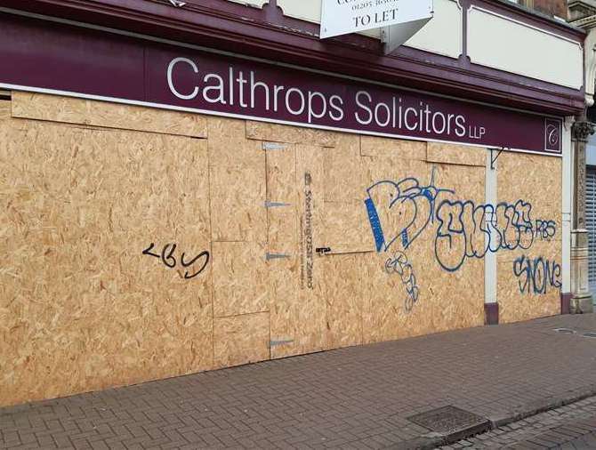 The graffiti at Calthrops for which Stephen Timewell had permission to repaint it using a design by street artist Karl Barfoot