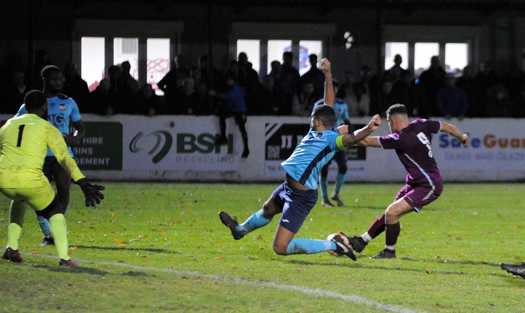Action from Bourne Town's victory over Radford. Photo: Chris Lowndes