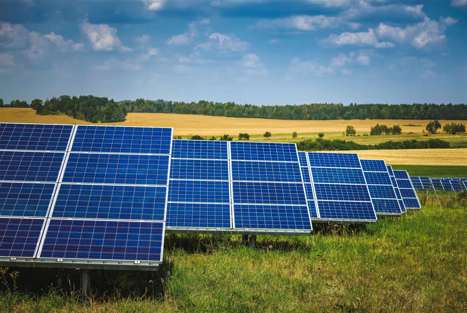 A stock image of a solar farm